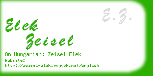 elek zeisel business card